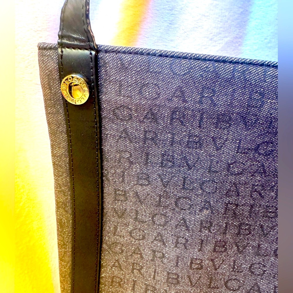 BVLGARI Monogram Canvas Crossbody Bag Rare Vintage 2000s Pristine AUTHENTIC - Picture 5 of 14